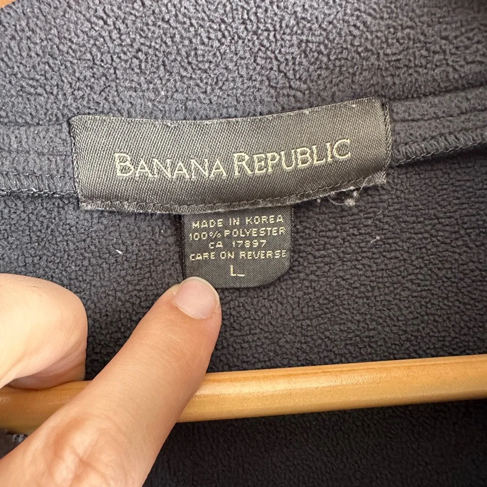 Banana Republic Men's Black Zip-Up Sweater Large Winter Layer Cold Cozy Basic